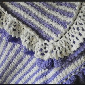 Beautiful Afghan Baby Girls Blanket or Adult Throw has Beautiful Edging